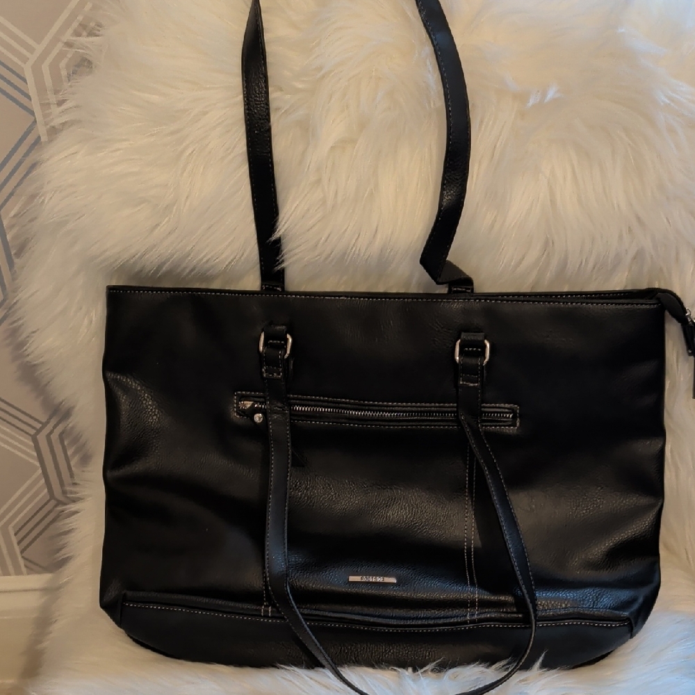 Roots Black Laptop Tote Bag